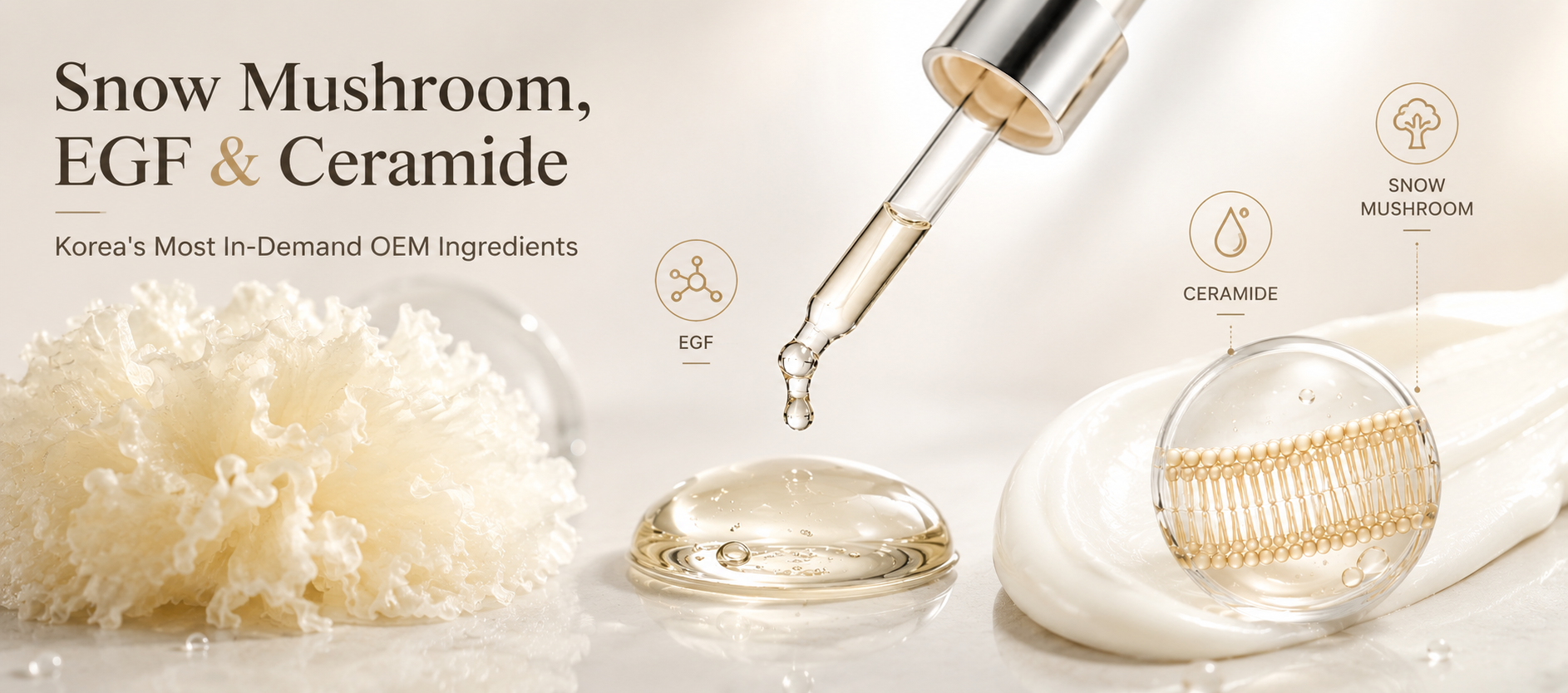 Snow Mushroom, EGF & Ceramide Korea OEM
