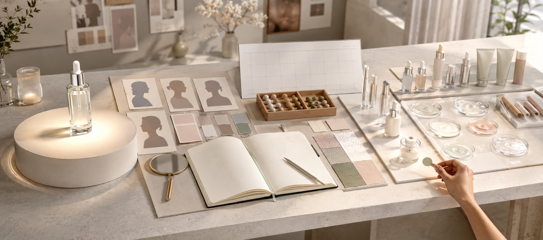Planning a Korean private label skincare launch with a hero product consumer profile and samples